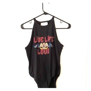 “live life loud” bodysuit
